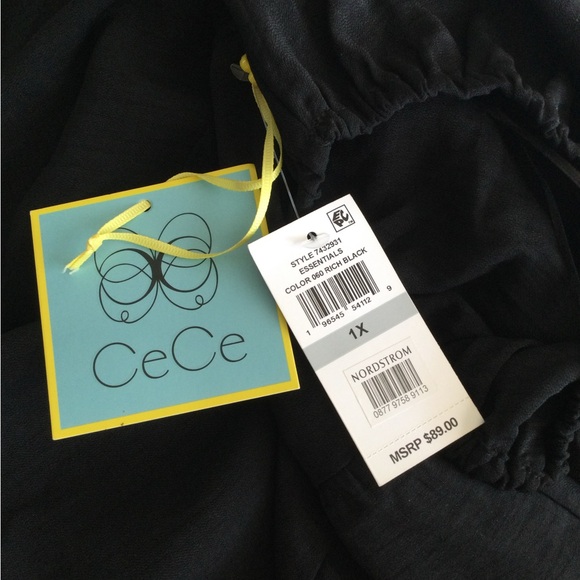 CeCe Nordstrom Black Ruffled Flowy Dress, NWT, Size 1X - Picture 7 of 7